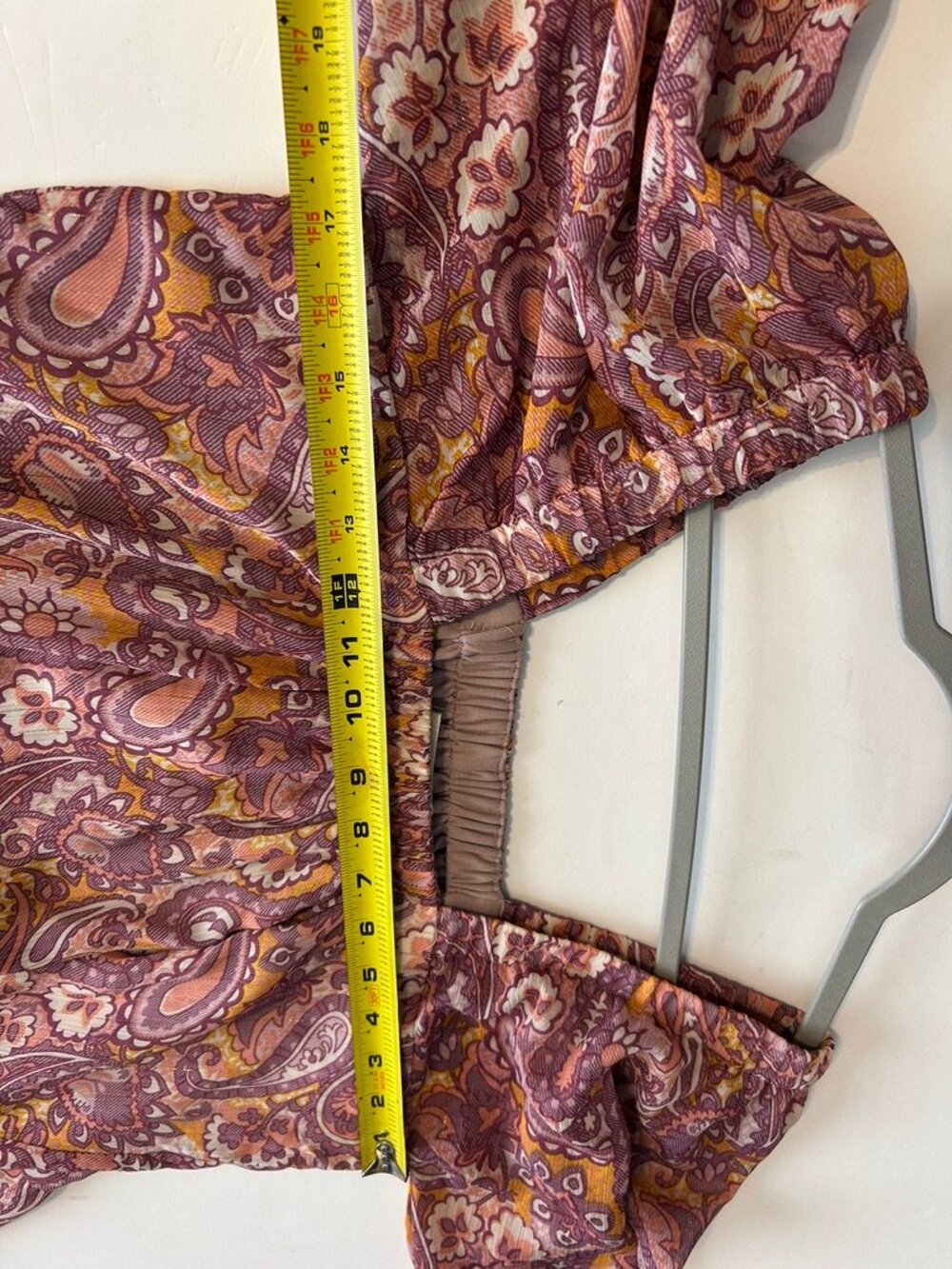A Beautiful Soul Paisley Mini Dress Size X Square Neck Whimsical Balloon Sleeve - Picture 3 of 9